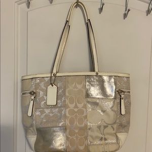 Coach Signature Patchwork Silver